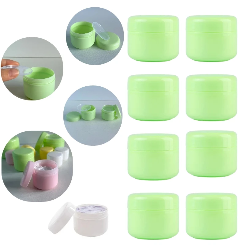 Frasco cosmético de plástico com tampa, 50 peças 10g 30g 50g vazio recarregável recipiente vazio de viagem para creme facial loção lábio esfrega armazenamento