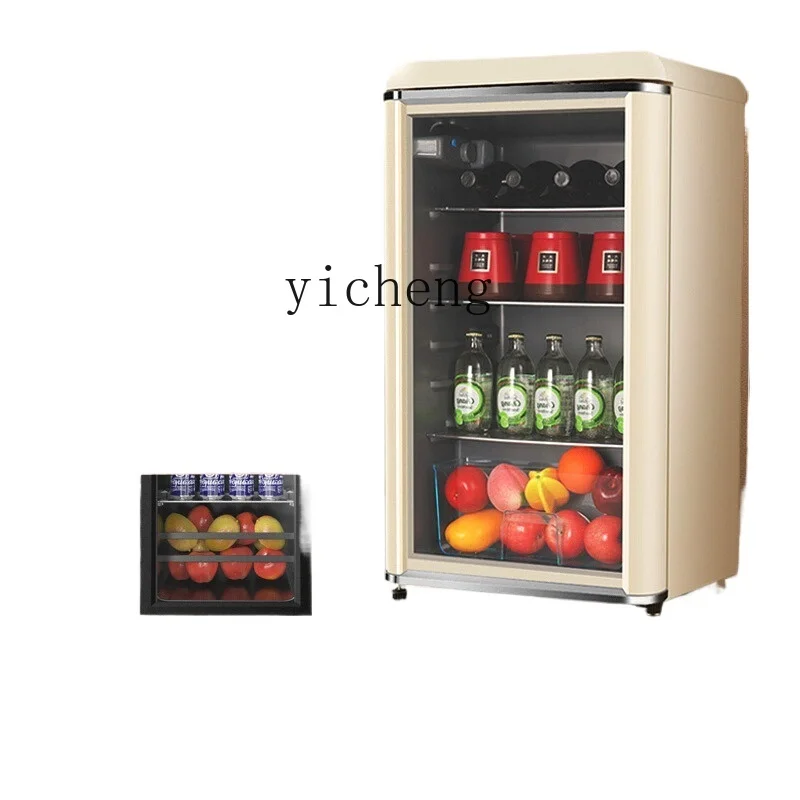 

ZC retro ice bar household small beverage refrigerator living room office refrigerated tea wine cabinet constant temperature