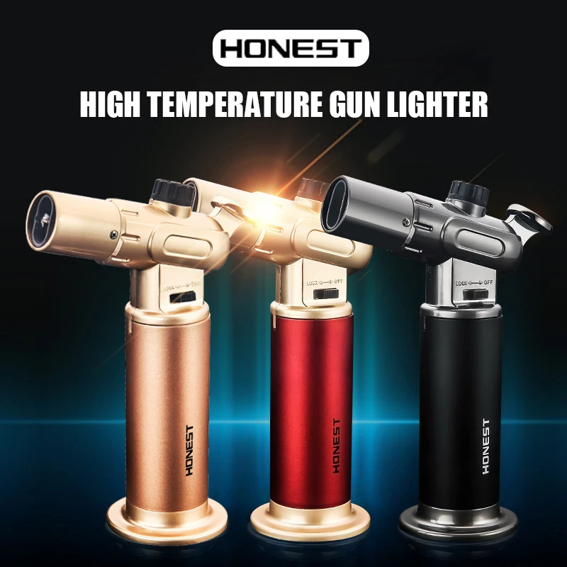 HONEST 1300C Gun Single Double Fire Switchable Fixed Lock Adjustable Flame Size Lighter Gadget