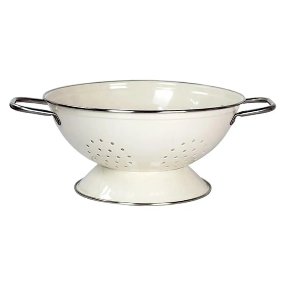 

Carbon Steel Enamel Coated Fruit Basket Self Draining Drop-proof Fruit Drain Basket Rust-proof Vegetable Strainer Parlor