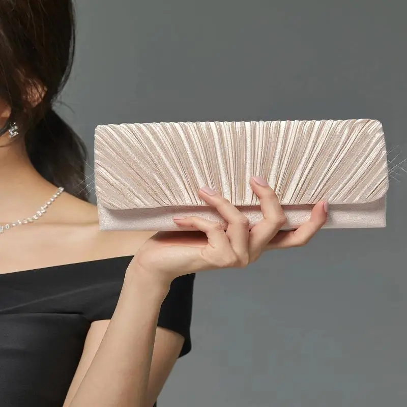 Texture Noble And Fashionable One Shoulder Crossbody Fashion Bag Party Hand Bag Elegant Luxury Fashion Fold Evening Clutch Bag