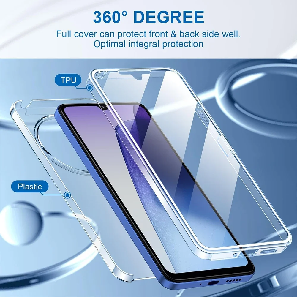 360 Full Body Transparent Dual Layer Phone Case For Xiaomi Redmi 14C 4G 6.88