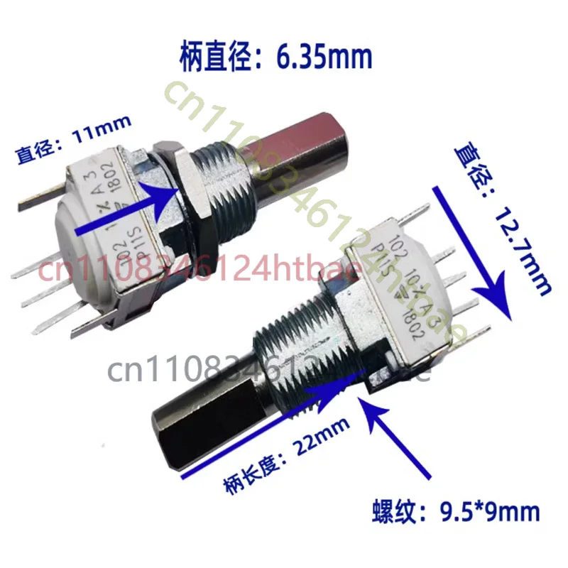 1pcs Original Single Metal Shaft Precision 10% for VISHAY cermet P11S 102 potentiometer single 1K Hole 6.4MM 22mm half shaft