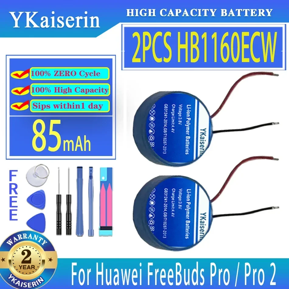 YKaiserin for Huawei FreeBuds Pro 2 Pro2 Bluetooth Earphone Charging Box Battery HB1160ECW HB781937ECW 85mAh/670mAh Batteries