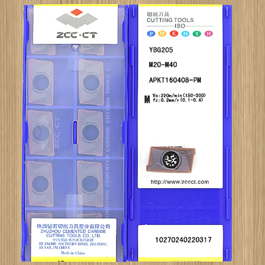 

APKT160408-PM YBG205/APKT160408-PM YBG202/APKT160408-PM YBG302/APKT160408-PM YBG102 ZCC.CT CNC carbide Milling inserts 10pcs/box