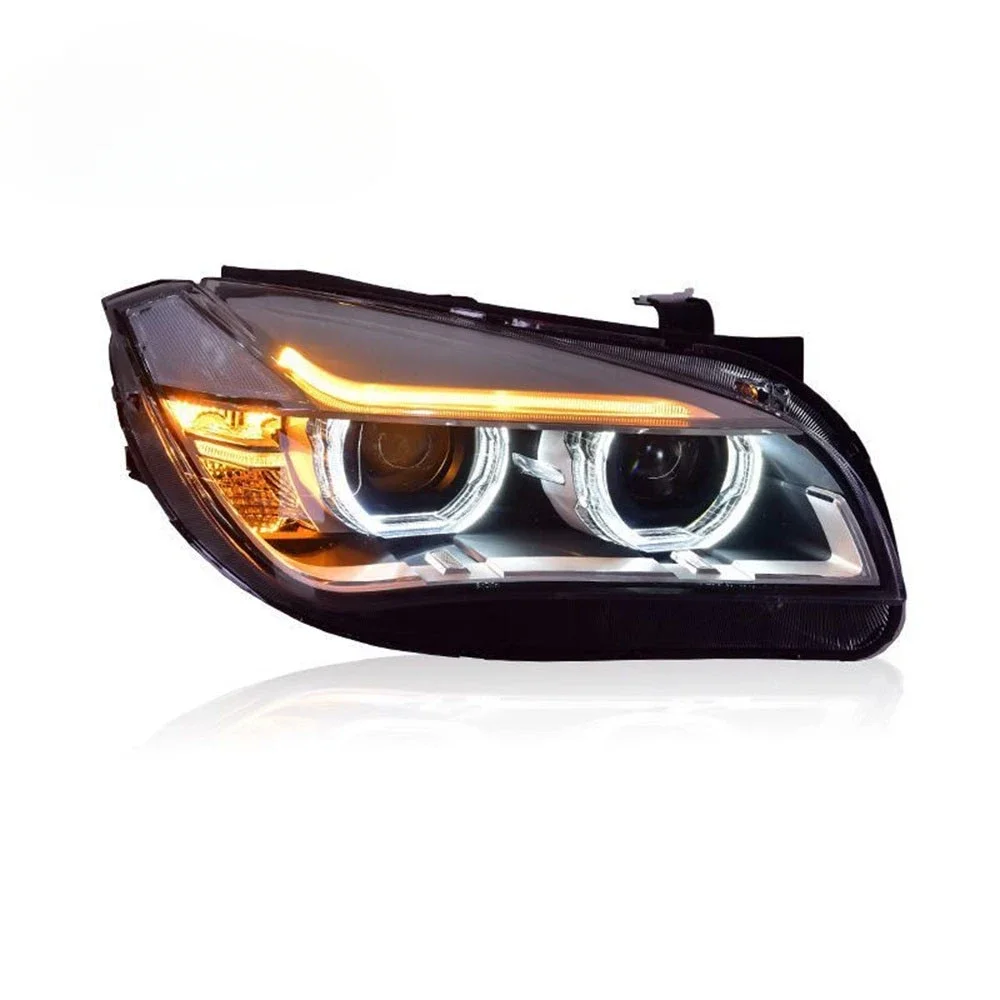 Car Headlights Suitable For  X1 11-15 Headlight Assembly Modified Angel Eye LED Daytime Running Light Lens Xenon Headlights