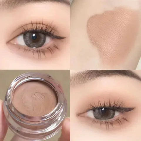 피치 핑크 아이 섀도우 크림 방수 매트 실키 스무스 아이 섀도우 안료 단색 오래 지속되는 누드 브라운 아이 섀도우 메이크업