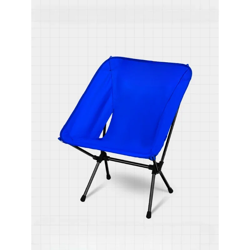 Outdoor Camping Chair Portable Folding Chair Ultra-Light Aluminum Alloy Moon Chair Blue Recliner Strong Load-Bearing SafeStable