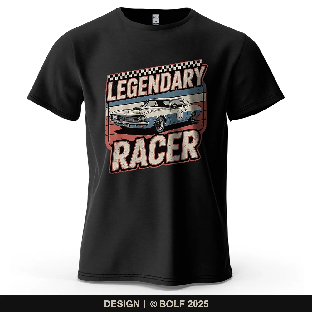 Legendäres Racer-bedrucktes Herren-T-Shirt aus 100 % Baumwolle, übergroße Retro-Grafik-T-Shirts für Damen, Tops, T-Shirts, lässige Streetwear