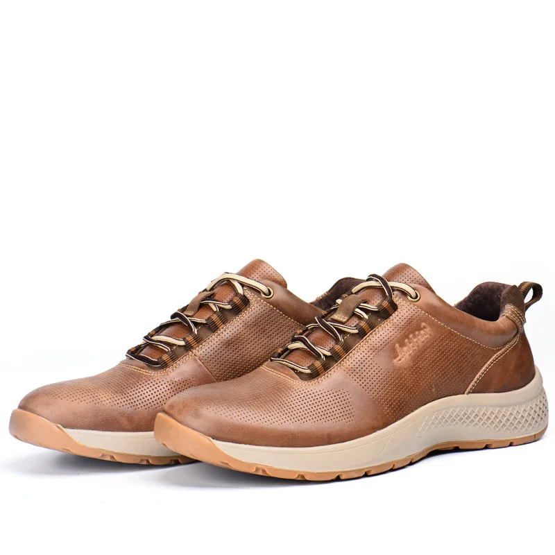 

Popular Running Shoes Men Black Genuine Leather Run Sneakers Man Quick Lacing Jogging Shoes Men Designer Walking Shoes for Man