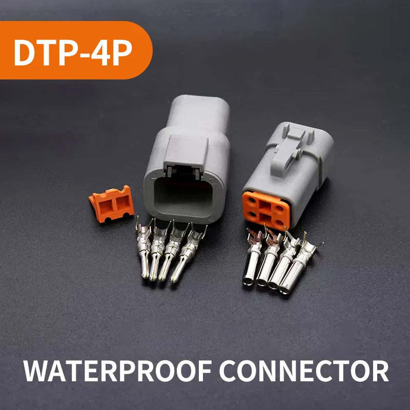 Deutsch 4 Pin DTP series Gray Male and Female Automotive connector DTP06-4S DTP04-4P