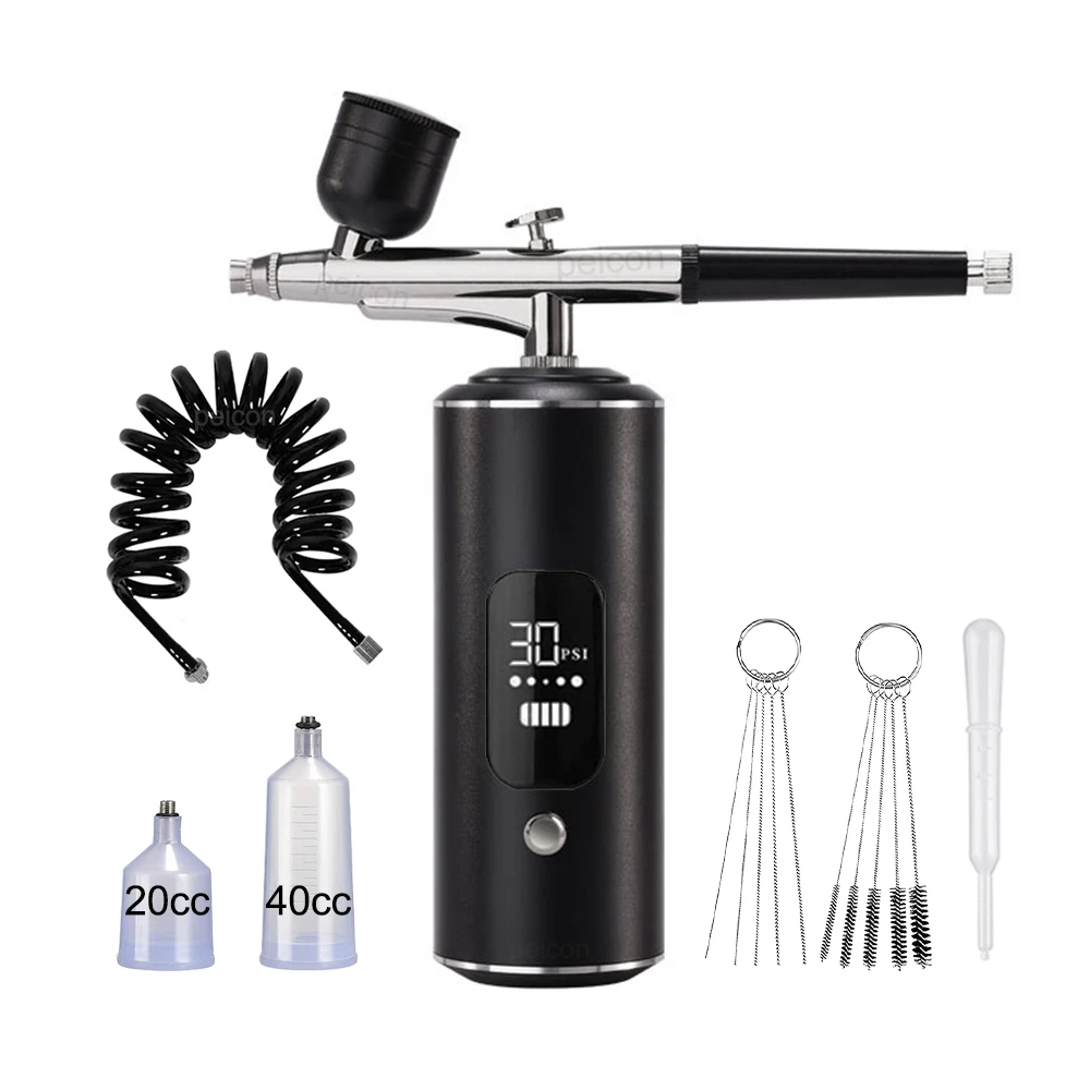 Airbrush met compressor Handspuitpistool voor schilderen, ambachten, mini-spuitpistool, USB oplaadbaar airbrush, draagbaar spuitpistool