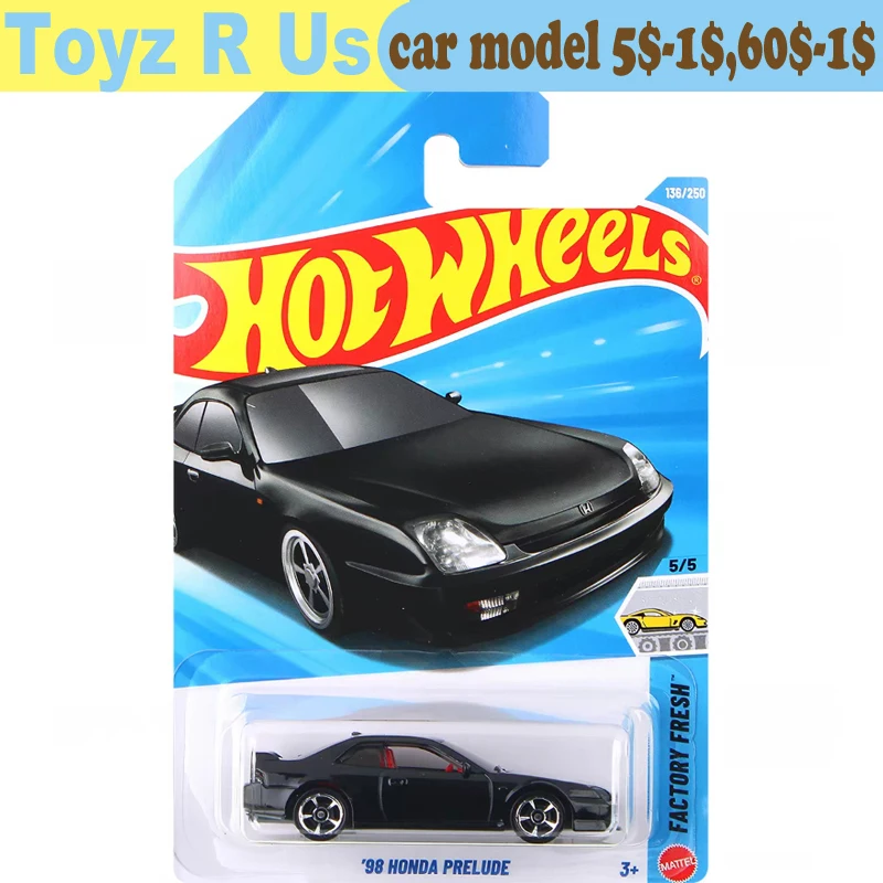 Coche Original Hot Wheels Honda Prelude Civic, juguetes personalizados para niños, modelo de vehículo de aleación fundida a presión 1/64, colección, regalo de cumpleaños