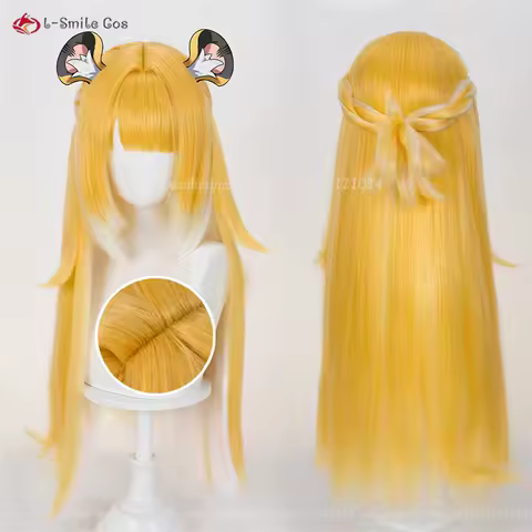 ZZZ Ju Fufu Cosplay Wig 75cm Yellow White Gradient Wigs Women Cosplay Anime Cosplay Wig Heat Resistant Synthetic Hair + Wig Cap