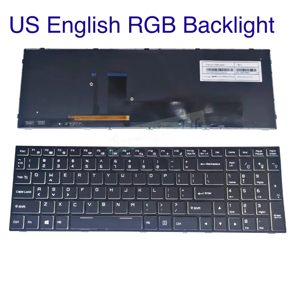 US RGB Backlight Keyboard for Medion Erazer X7847, Schenker XMG P507 P707, MD60269 MD60290 MD60425 MD60340 MD60342 MD60269 New