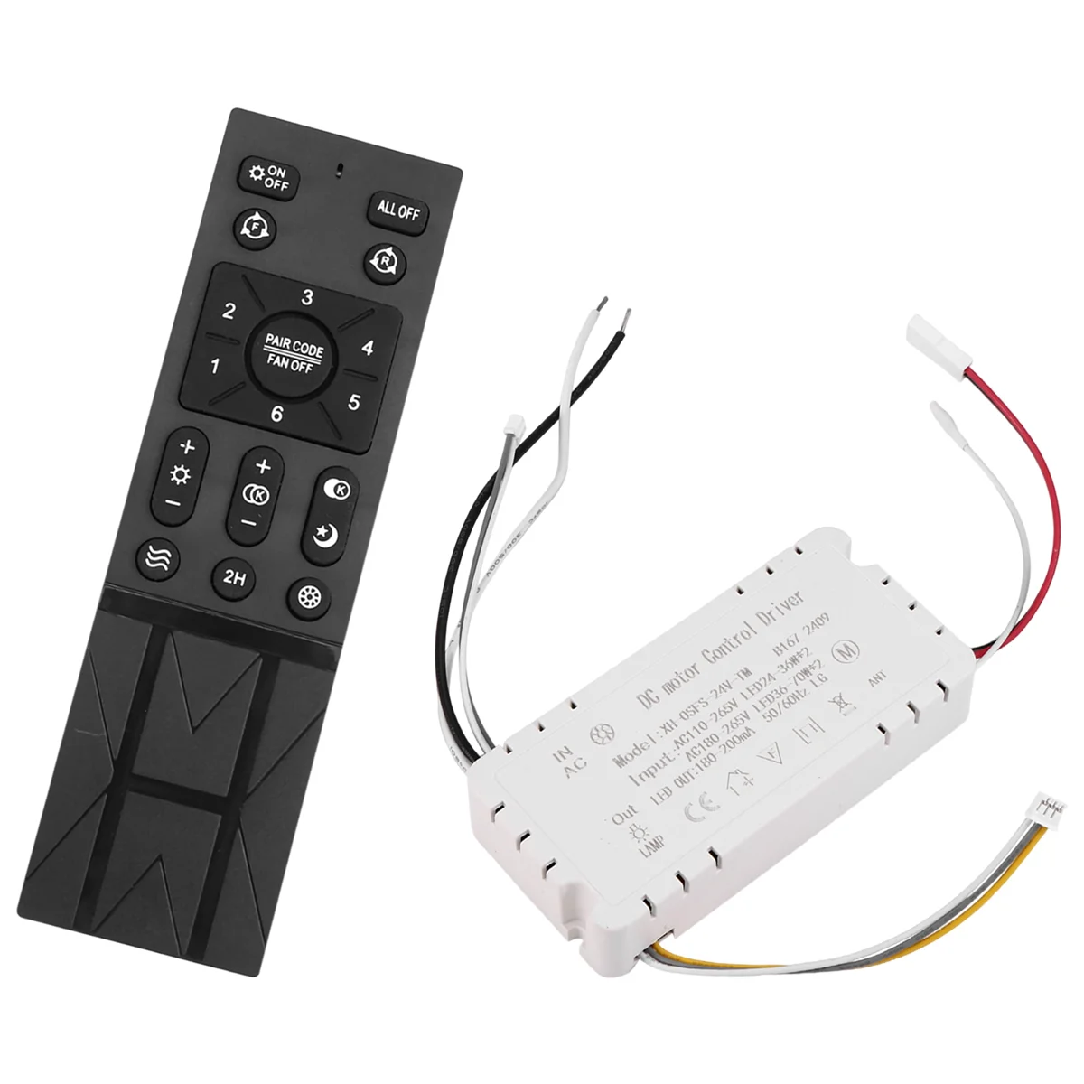 A002 Ceiling Fan Remote Control Kit with 6 Speed Settings, Replacement Ceiling Fan Remote, Dimming Controls, 110-265V