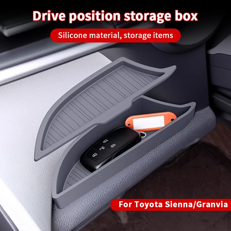 

Privacy Main Driver's Storage Box Stowing Silicone Layered Storage Box Organizer For Toyota Sienna Granvia Interior Accessories
