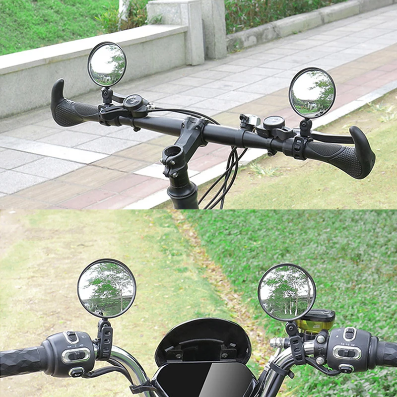 Universal Motorcycle Mirror Handlebar Rearview Mirror for Bicycle 360 Rotation Adjustable for Bike Riding Cycling Mirror