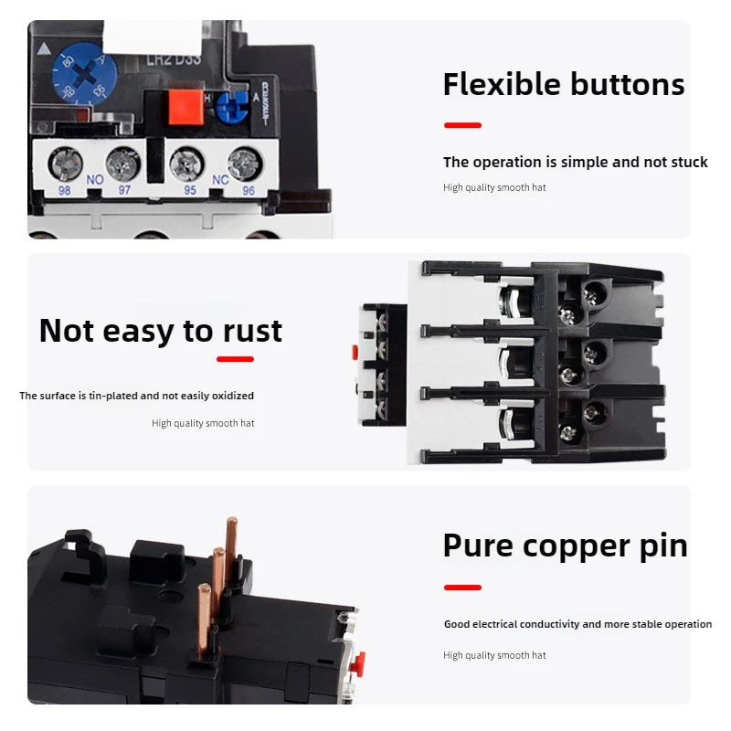 JR28-25 Thermal Overload Relay LR2 D13 Adjustable thermal relay Electric Relays 1A 1.6A 2.5A 4A 6A 8A 10A 13A 18A 25A