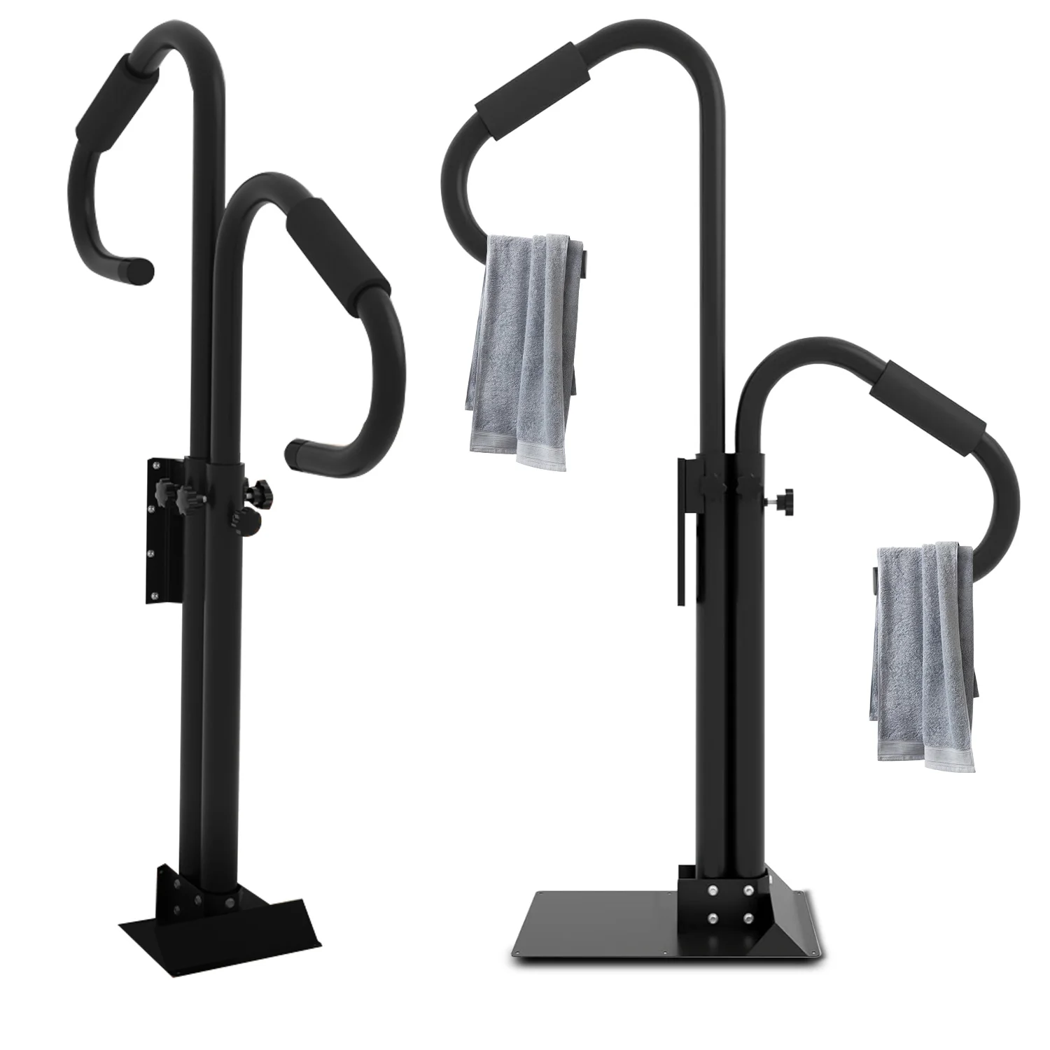 

Adjustable Hot Tub Hand Rail, Non-Slip Spa Side Handrail, 600Lbs Capacity Hot Tub Handle Bars with Slide-Under Mount Base