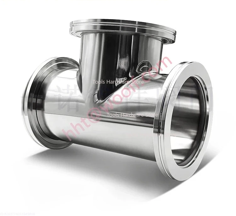 ISO-K فراغ عالي متساوي القطر تي شيرت 304 من الفولاذ المقاوم للصدأ 63 مشبك LF شفة 80 مشبك 100