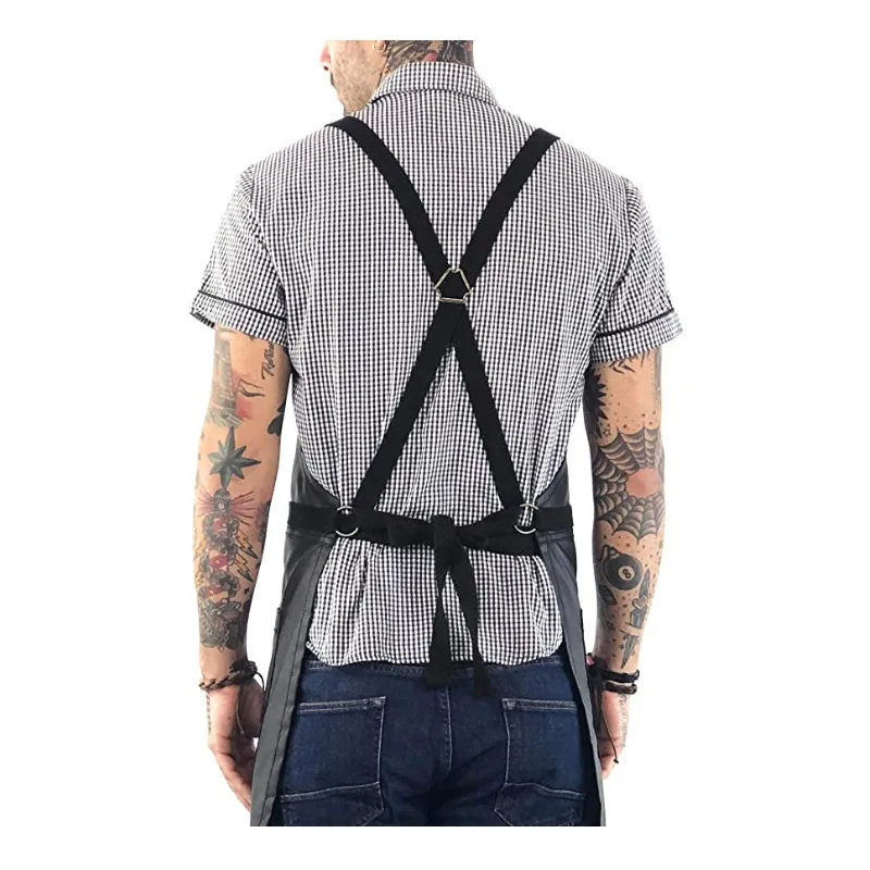 2023 Fashion European American Cross Apron Carpenter Electrician Coffee Shop Floral Work Clothes Men and Women Apron Custom Logo