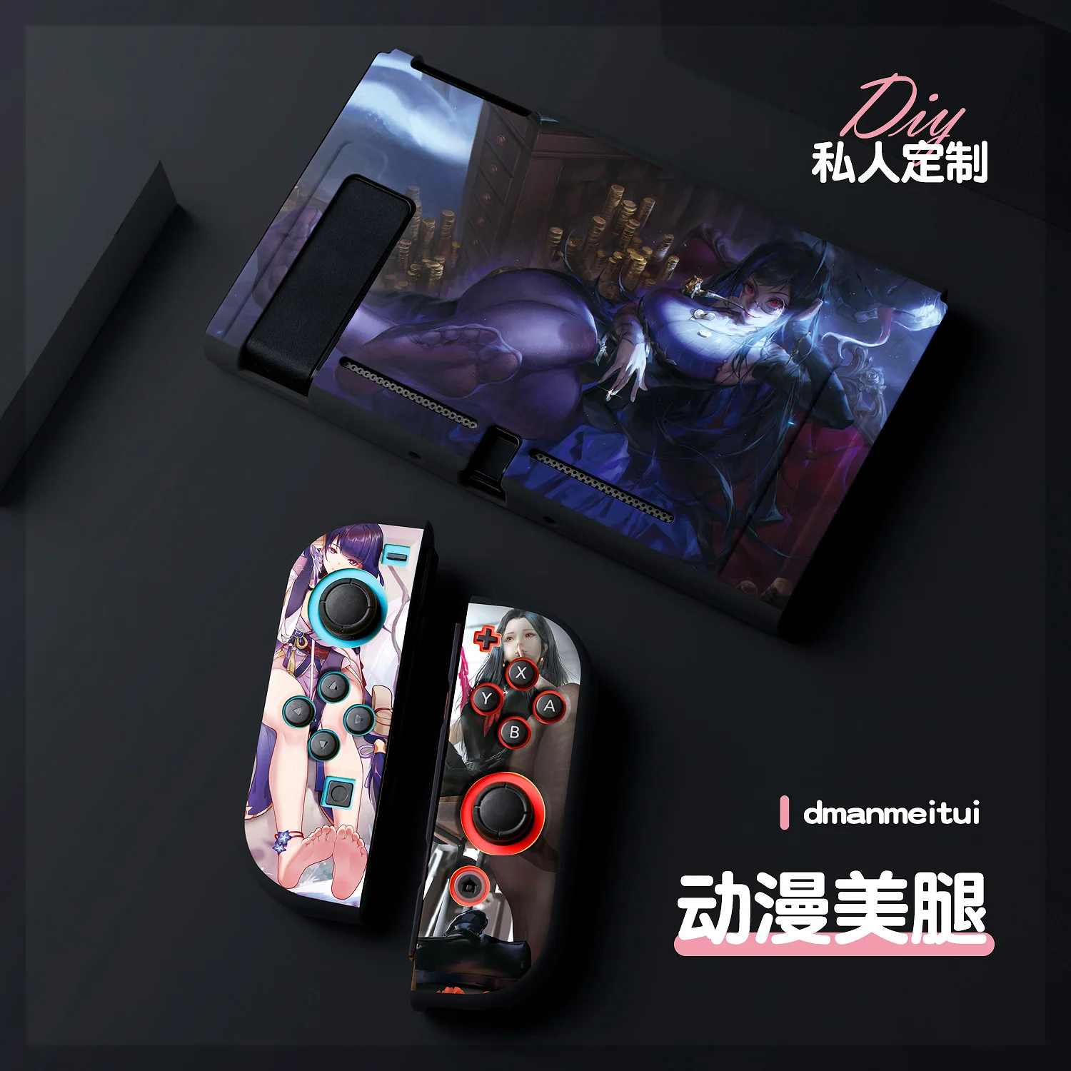 Anime Beatiful Girl Carrying Case For Nintendo Switch/Oled/Lite Decorative Anti-fall Anti-slid TPU Cover Customized Pattern