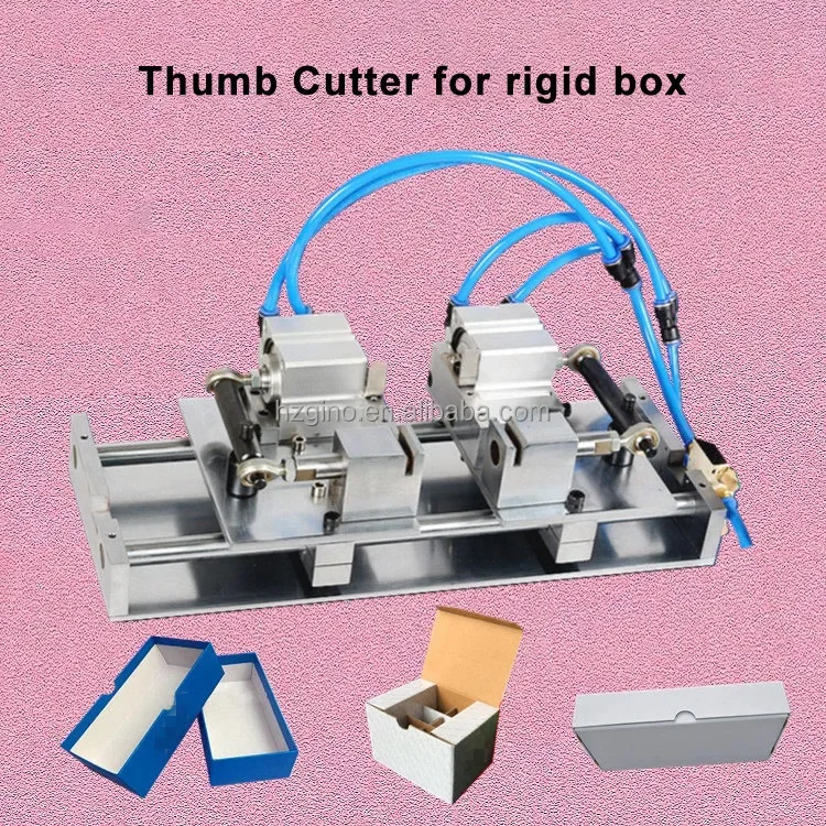 Pneumatic Double Thumb Cutter for Cardboard Gift Boxes - Semi-Circular Hole Punching Machine