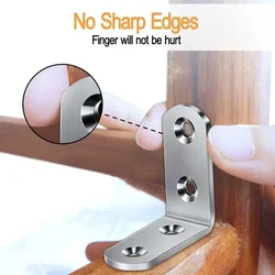 6Pcs 90 Degree Angle Corner Brackets Stainless Steel Corner Brace Fastener Wall Brackets Hanger for Shelves,Table,Chair