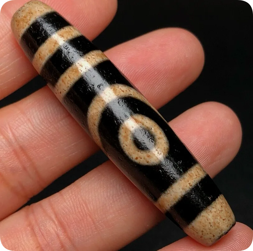 Power Energy Tibetan Old Oily Agate DZi *2 Eyes* Bead Pendant 58mm K1224