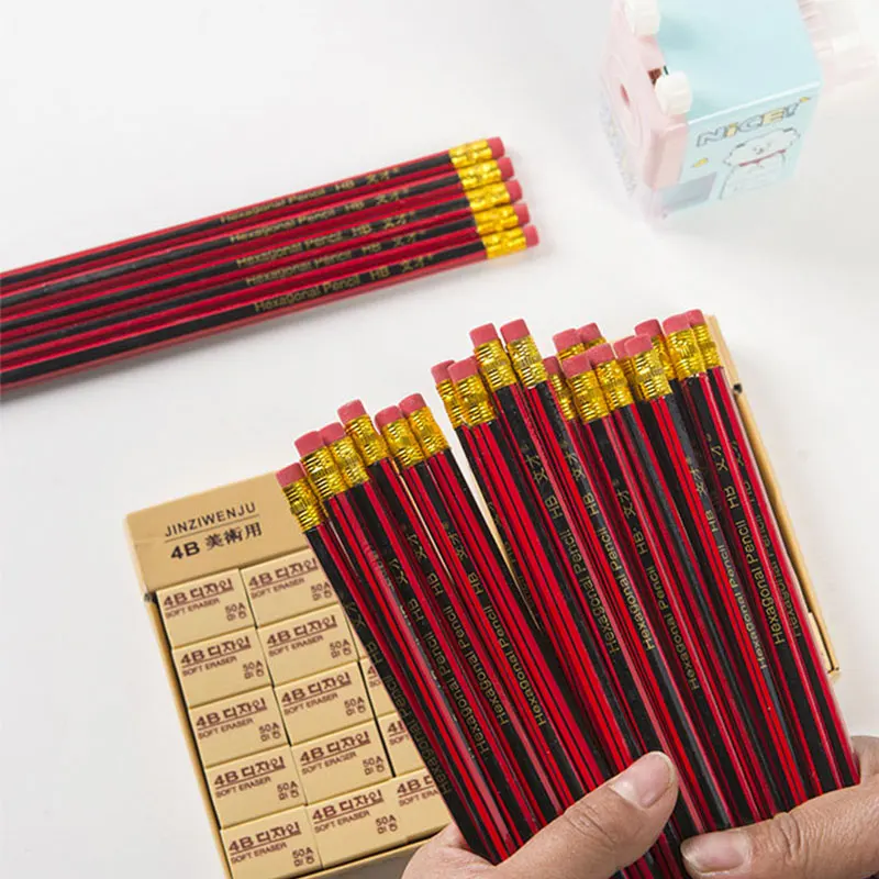 Bộ 50 Phác Thảo Bút Chì Gỗ Dẫn Bút Chì Bút Chì HB Có Tẩy Trẻ Vẽ Bút Chì Trường Viết Văn Phòng Phẩm