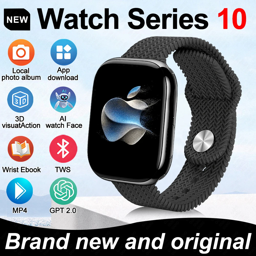 2025 New Original Series 10 Watch for Apple AMOLED Gravity Sensing 3D Menu NFC TWS Photo Album Music Compass ChatGPT Smart Watch