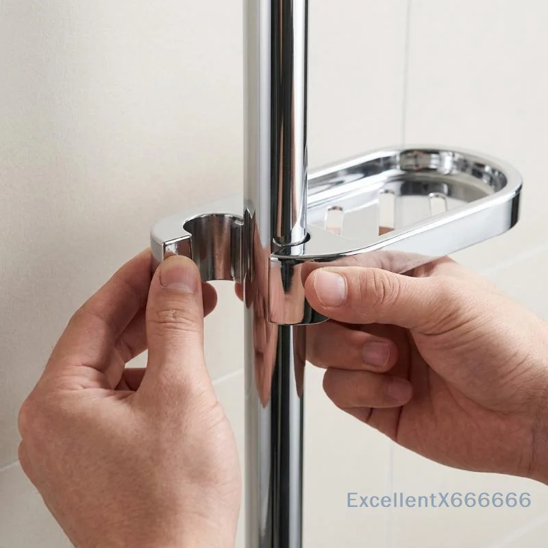 25mm Adjustable Rail Slide Soap Dish Waterproof Self Draining Shower Soap Holder for Home Bathroom Storage Organizer