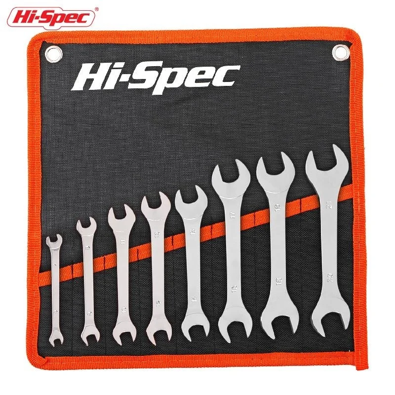 Hi-Spec Thin Open End Wrench Super-Thin 3mm Ultra-thin Double Headed Spanner for Plumbing Tubing Gas Nozzle Fork Spanner