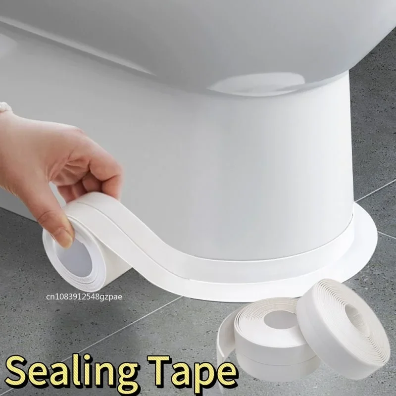 

1 Roll Caulking Tape Waterproof PVC Sealing Tape Kitchen Countertop Sink Bathtub Bathroom Shower Toilet and Floor Wall Stickers