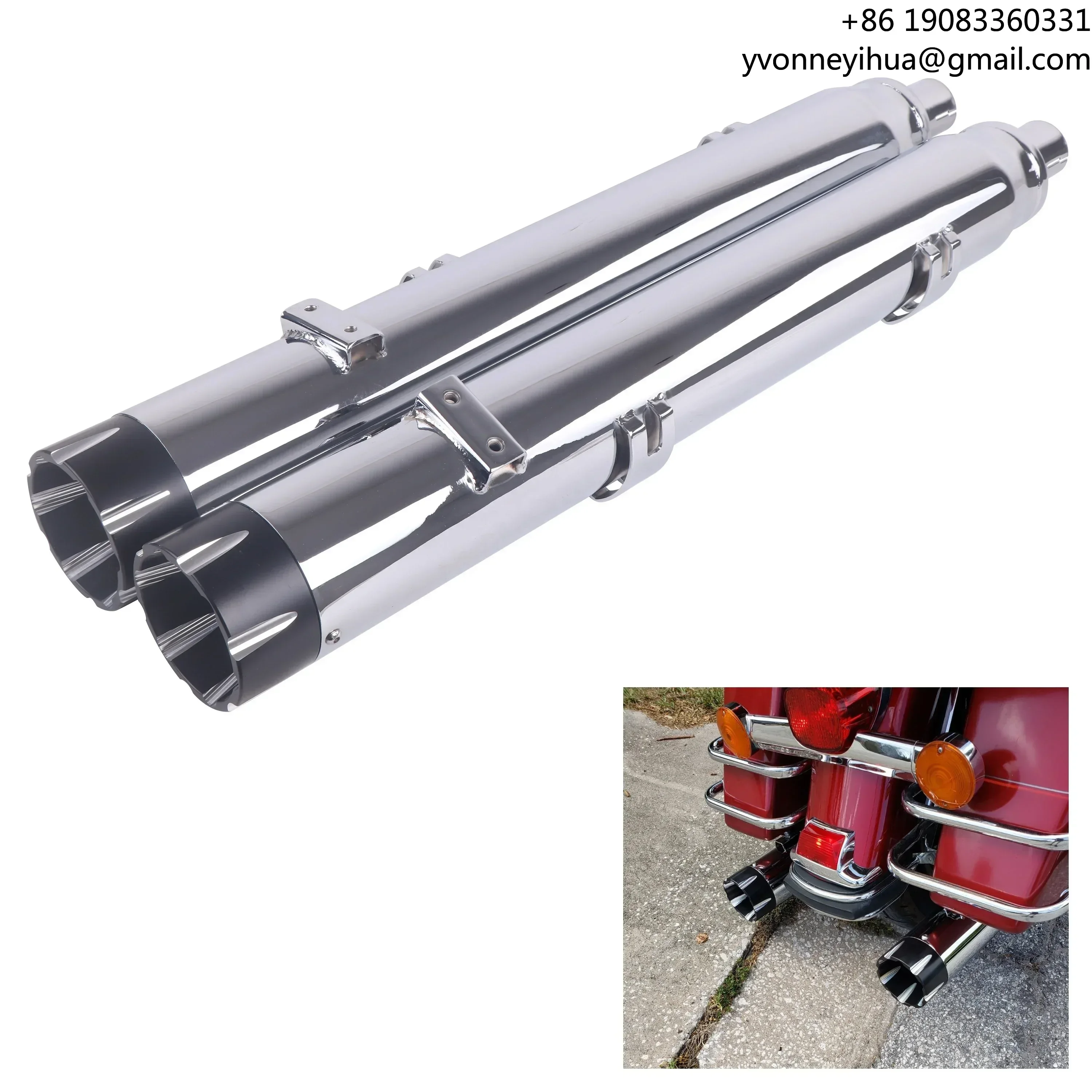 

4.0 Inch Chrome Slip on Exhaust Pipes for Indian 2014-Up Chieftain, Roadmaster, Springfield, Amazing Sound Mufflers for Indian