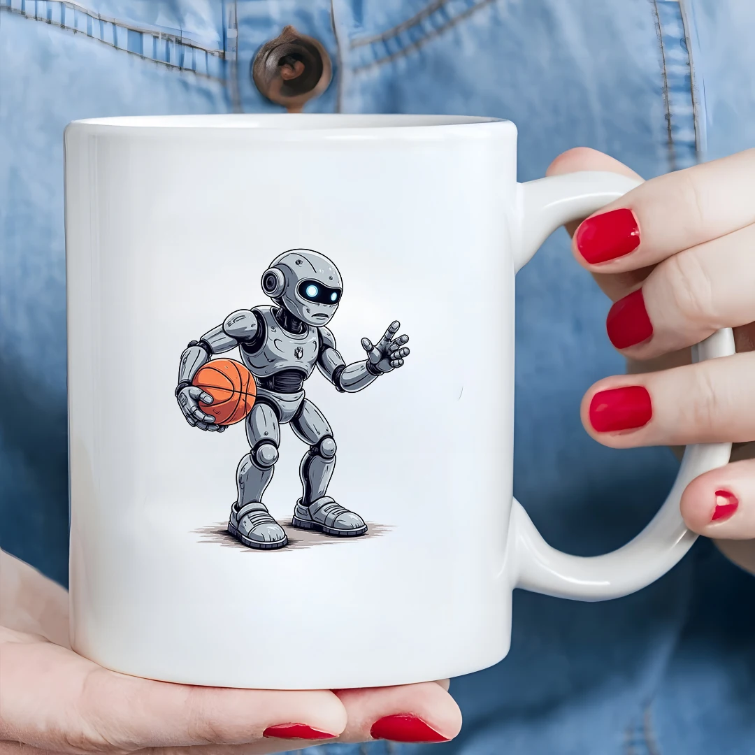 

Robot Basketball Charming Mug 11OZ Kids Cold & Hot Beverage Cup Christmas Gift Family Office Cup
