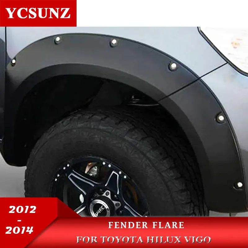 6 Inch Wheel Arches Fender Flares With Nut Mudguards For Toyota Hilux Vigo 2012 2013 2014 Double Cabin Accessories