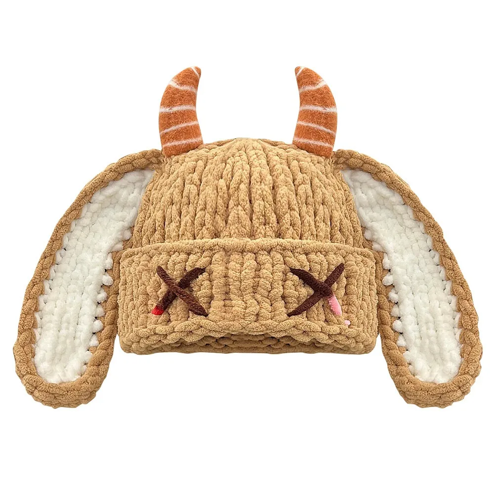

Trendy Versatile Knitted Beanies Thickened Y2K Long Ears Cap Warm Ear Protection Pullover Hat Autumn Winter Season