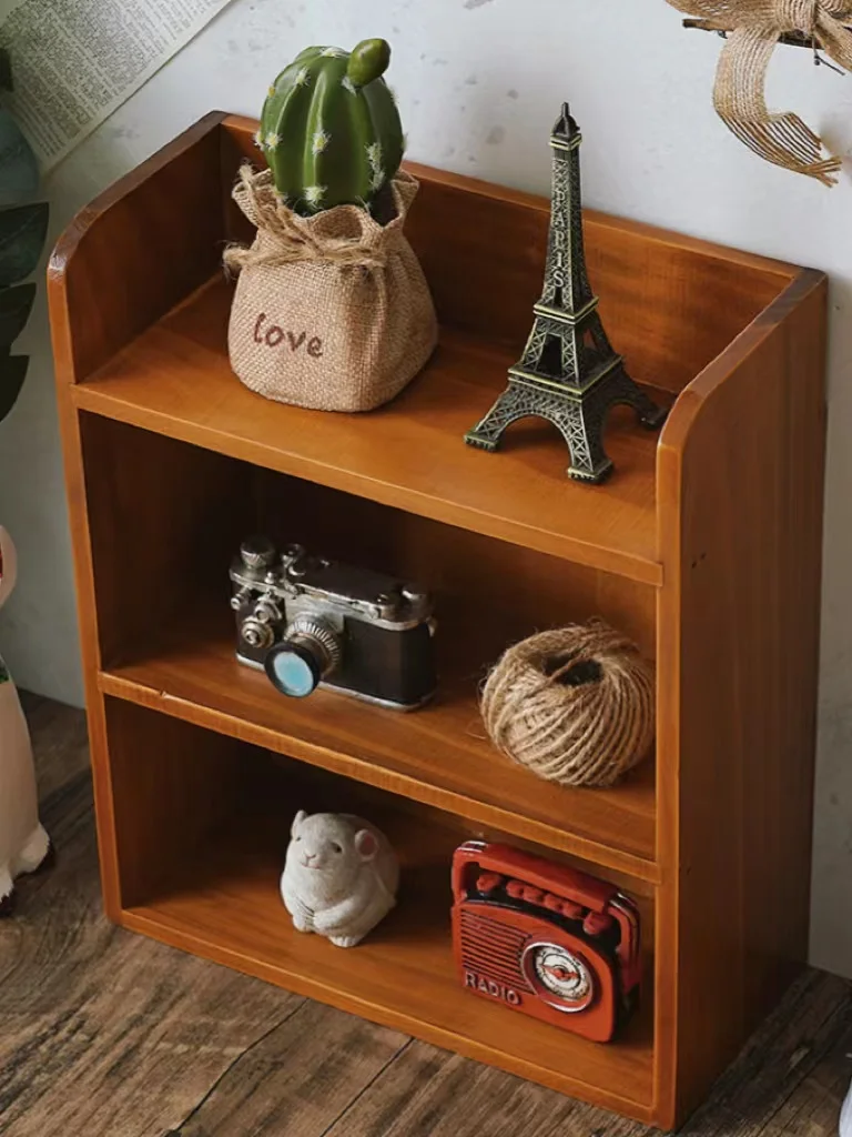 صندوق تخزين أكواب خشبي لسطح المكتب، خزانة عرض لمستحضرات التجميل والمكتب، رف تخزين خشبي حقيقي للمطبخ بتصميم مستطيل طويل على ال...