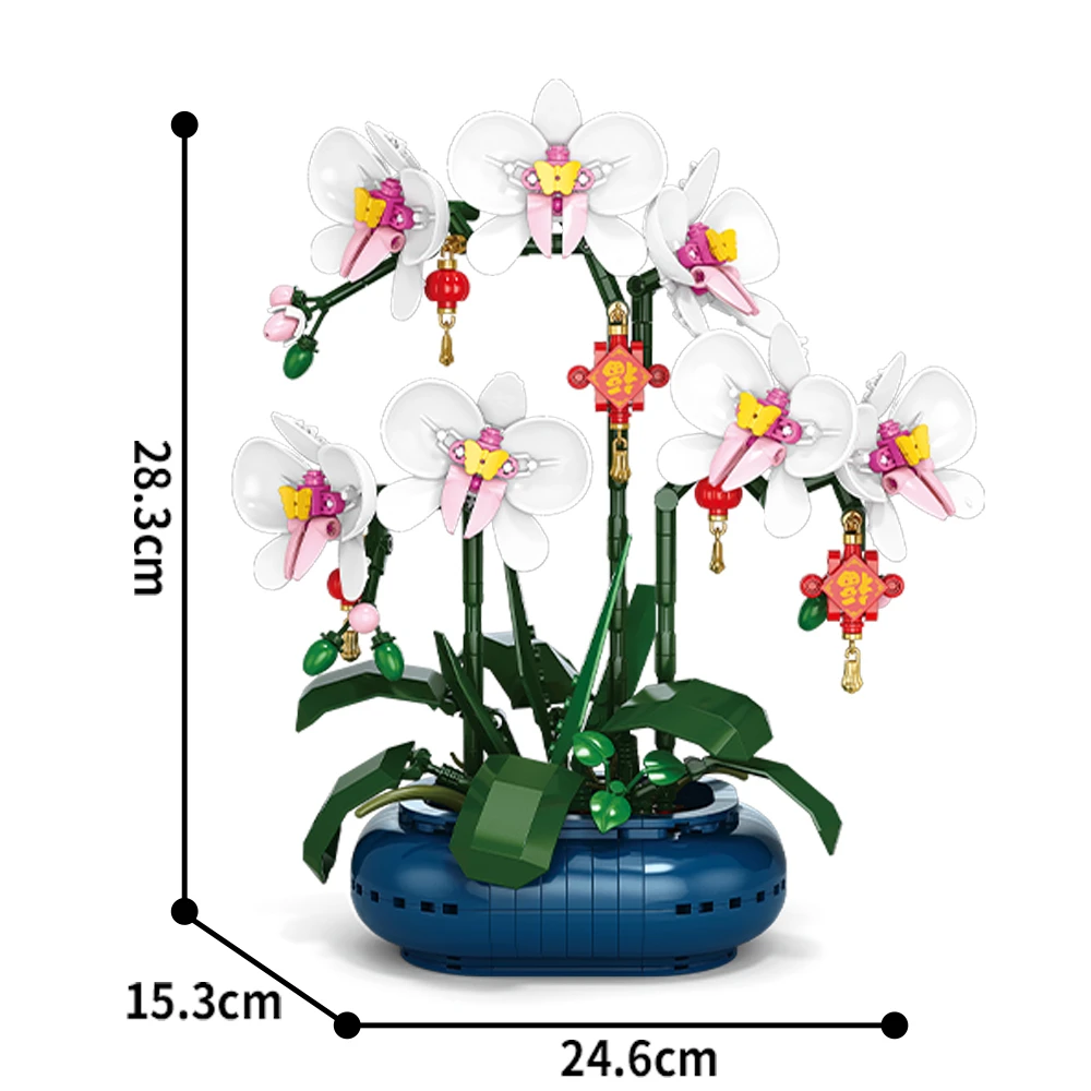 Stad Creativiteit Bloemboeket Pruimenbloesem Bonsai Potplant Bouwstenen Model Woondecoratie Speelgoed Voor Kinderen Cadeau ﻿