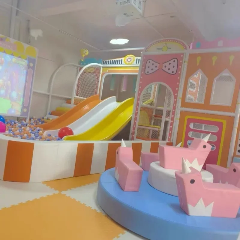 Indoor Custom Compact Soft Play Equipment Castle Playhouse Kids Climber Crawl Spiral Slide for Child Care Center Party Cafe