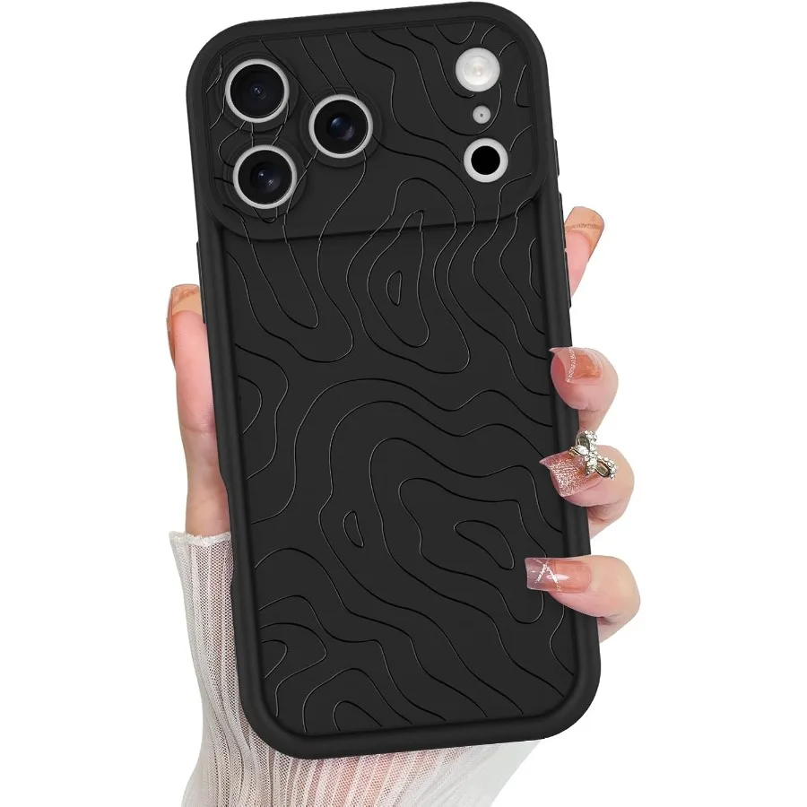 

For iPhone 17 Pro Case 2025 Case Silicone Wave Ripple Cute Pattern Camera Protection Soft Slim Shockproof for Girls Women