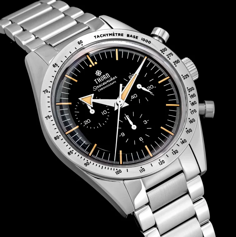 THORN Men Chronograph Watch 38.8mm Aviator Quartz Wristwatch 50m Waterproof C3 Luminous Sapphire Mirror Ronda5030D