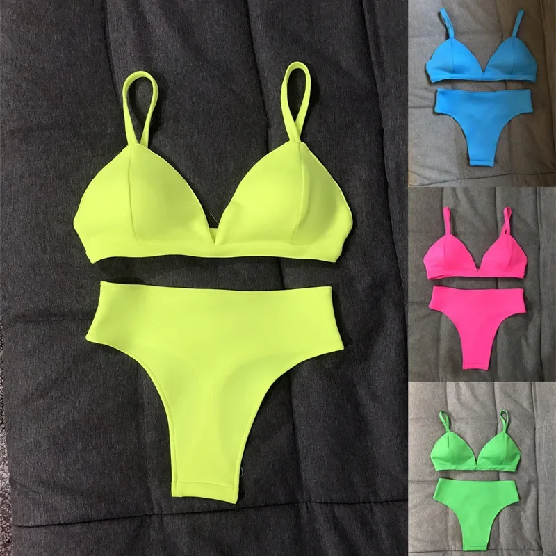 

Флуоресцентный желтый костюм бикини для ночного клуба, бара, костюм для танца на пилоне, сексуальная сценическая одежда, женская одежда для DJ-танцовщицы, рейв-вечеринки, одежда для выступлений