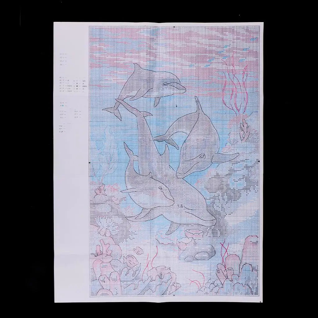 Cross Stitch Kit Pre-printed Animal Pattern Stamped Embroidery 11ct Needlecraft Kit for Wall Hanging and Gift for Adults Kids