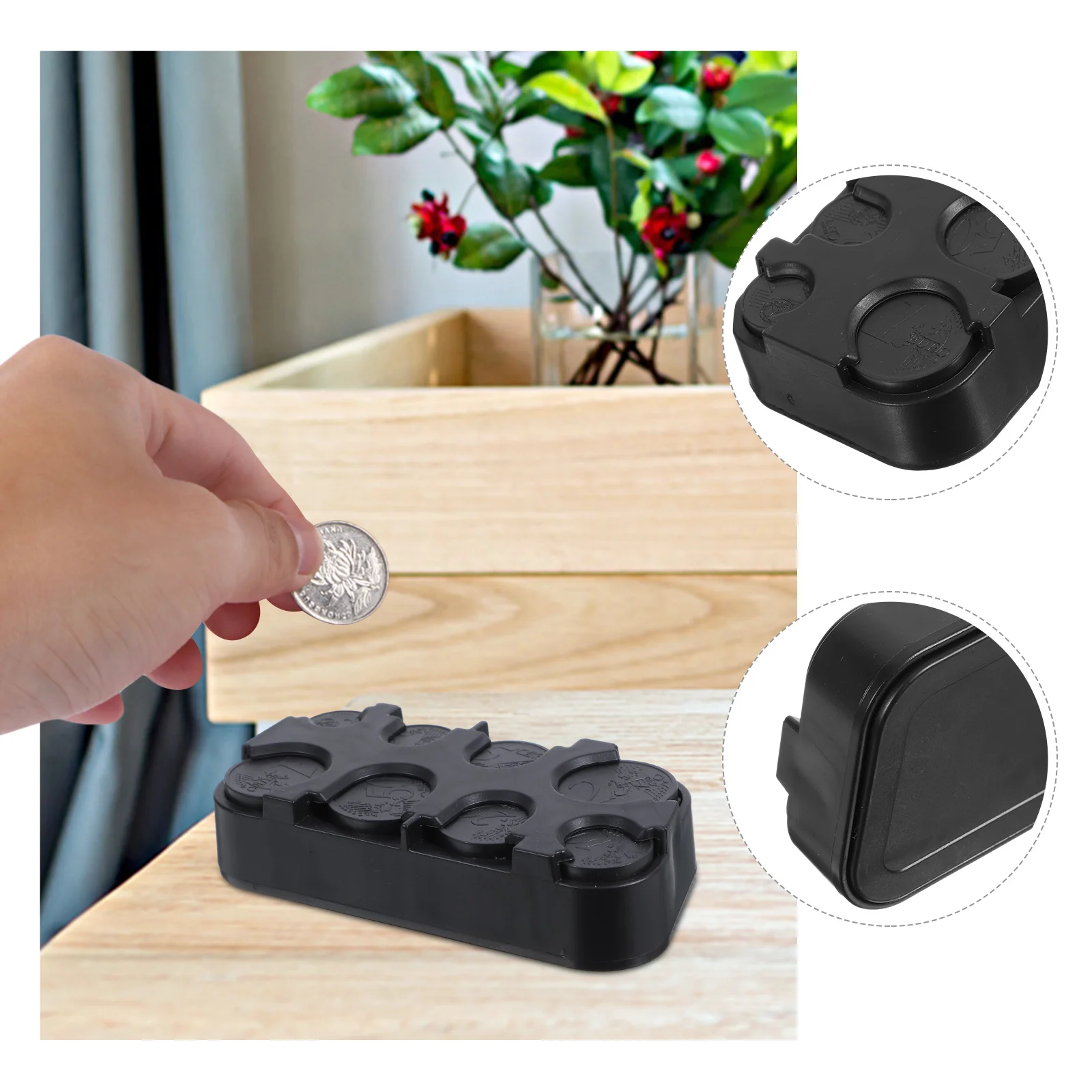 Coin Storage Box Countertop Holder Plastic Dollar Dispenser Portable Desk Coins Container