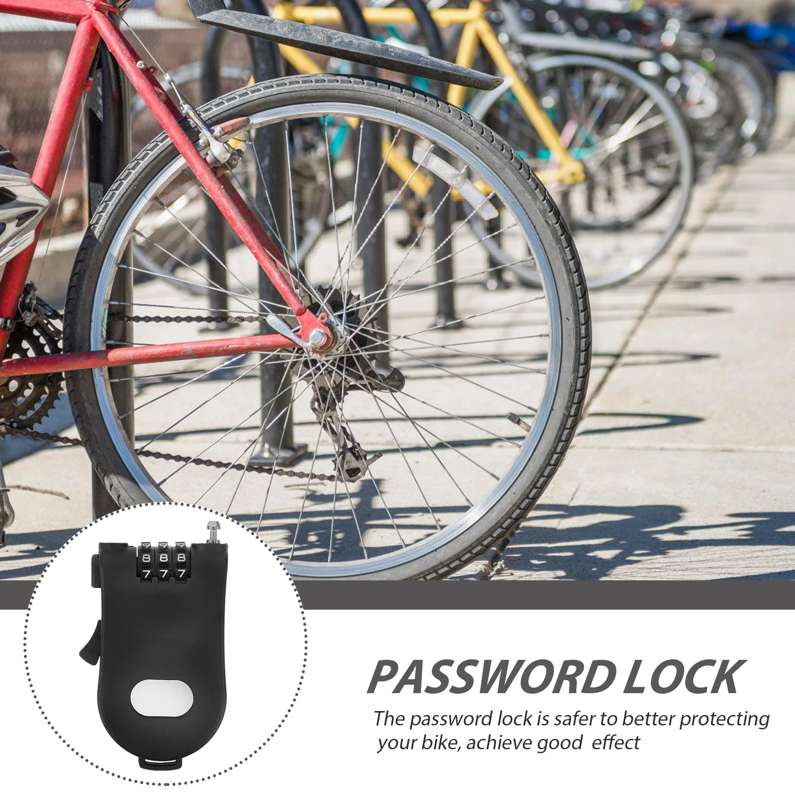 

Bicycle Anti-theft Lock Snowboard Scooter Coded Password Plastic Gear Small Cable Wire Safe Protect
