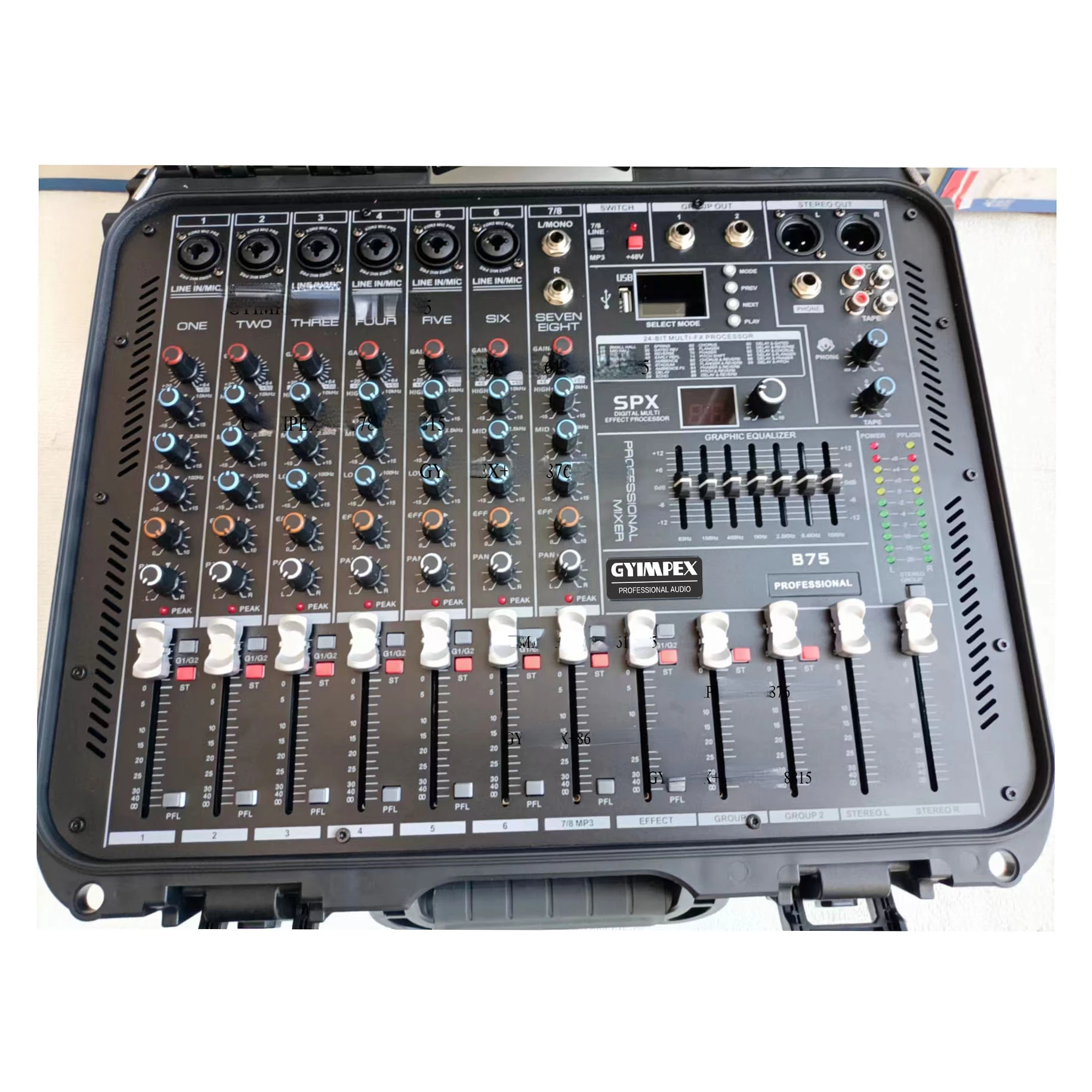 Professional Powered Amplifier Console Mixer Stage Sound Mixer 8-Channel Digital Mixing Audio Consoles For Stage Performance B75