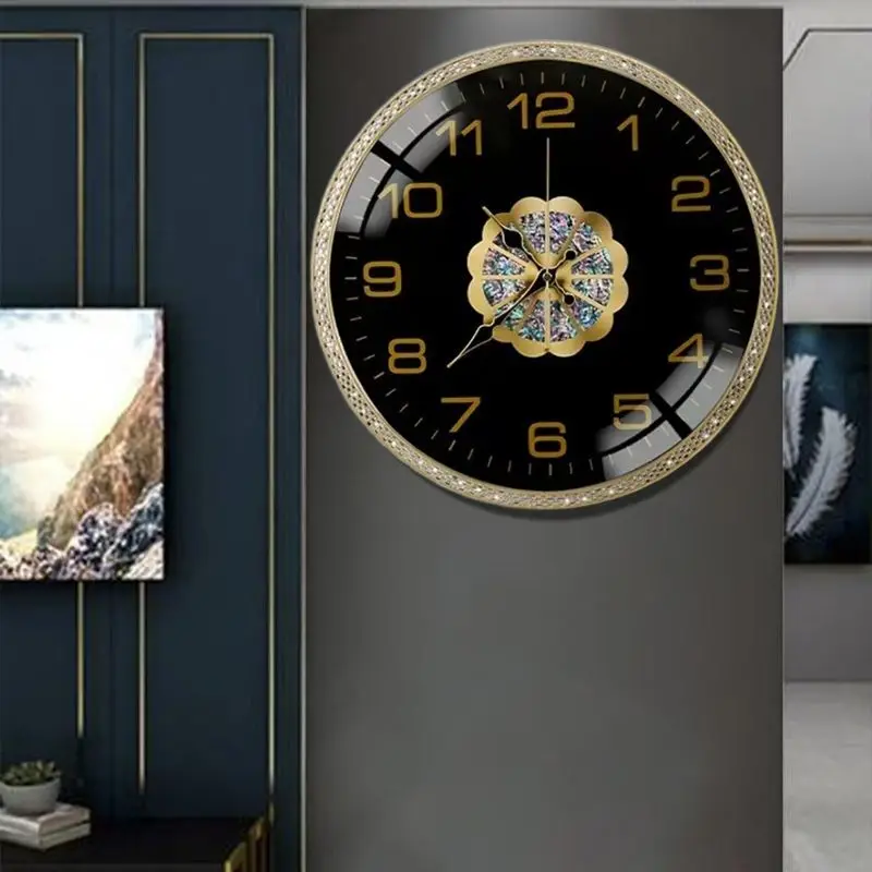 Retro Hang Clocks Metal Wall Clock Living Room Modern Luxury Silent Watch Household Mechanical Watches Decoration Accessories